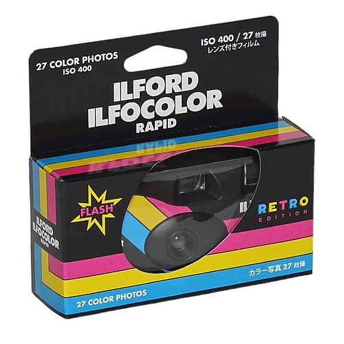 ILFORD Einwegkamera Ilfocolor Rapid Retro Colorfilm 400 ASA 27 Bilder mit Blitz