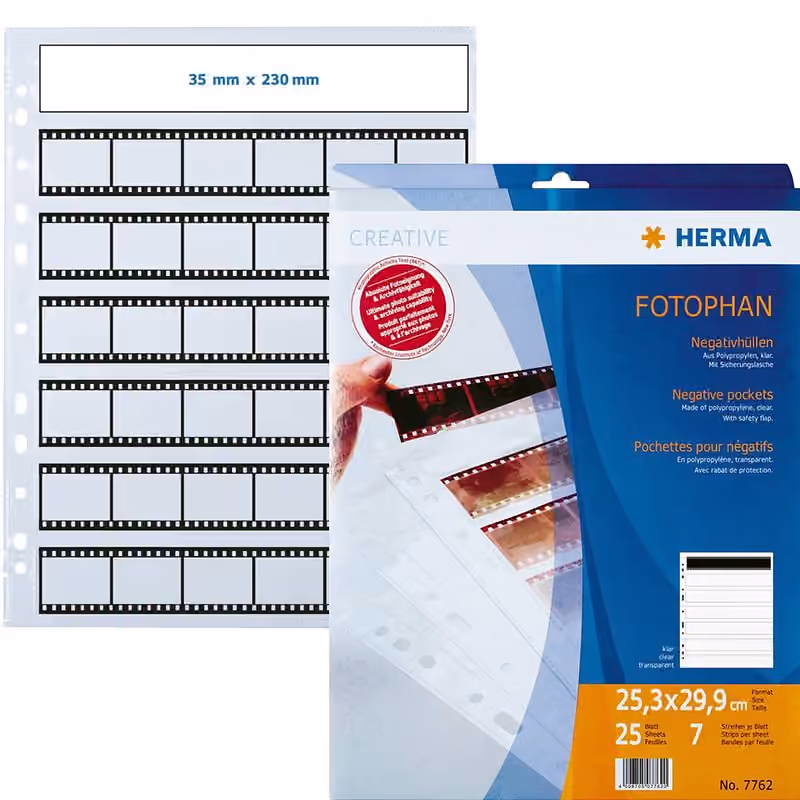 HERMA Negativhüllen 24x36mm PP klar 25 Blatt
