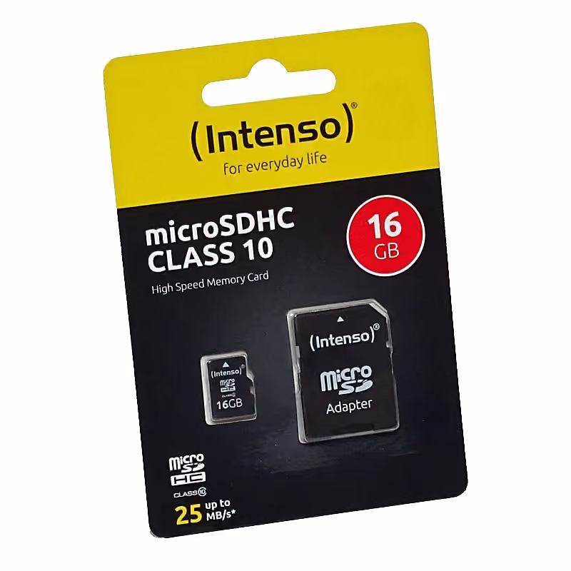 INTENSO Secure Digital microSDHC 16GB Class 10 mit Adapter