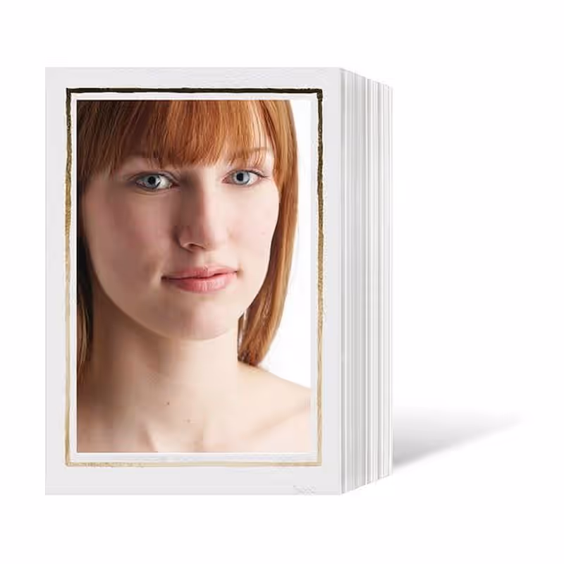 SCHOELLER Leporellos 13x18 cm weiß glänzend Rand gold eckig